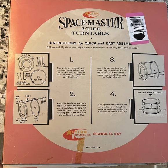 Brand New 70's Space Master 2-Tier Yellow Spice Turntable - Picture 2 of 2